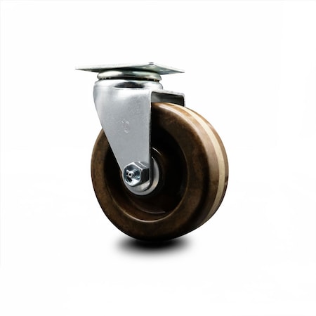 Service Caster 4 Inch High Temp Phenolic Wheel Swivel Caster with Roller Bearing SCC-20S420-PHRHT